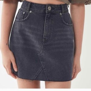 BDG rough hem black denim skirt